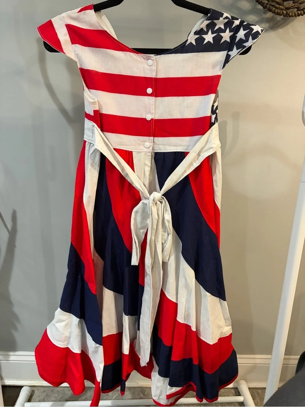 Girls' Red, White & Blue Flag-Inspired Dress USA size 12